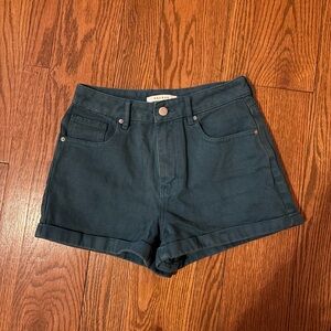 PacSun Women's Dark Teal High Waist Mom Short Shorts